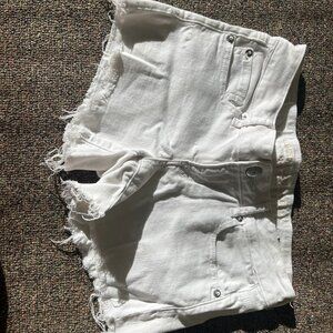 White, Low rise, American Eagle jean shorts
